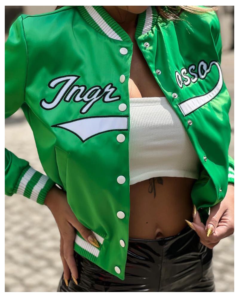 Dámska saténová bunda TIMEA ZELENÁ