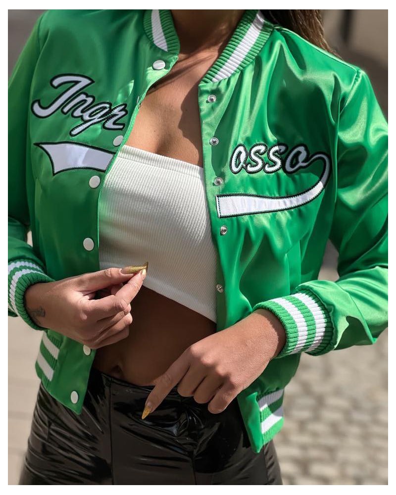 Dámska saténová bunda TIMEA ZELENÁ