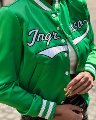 Dámska saténová bunda TIMEA ZELENÁ