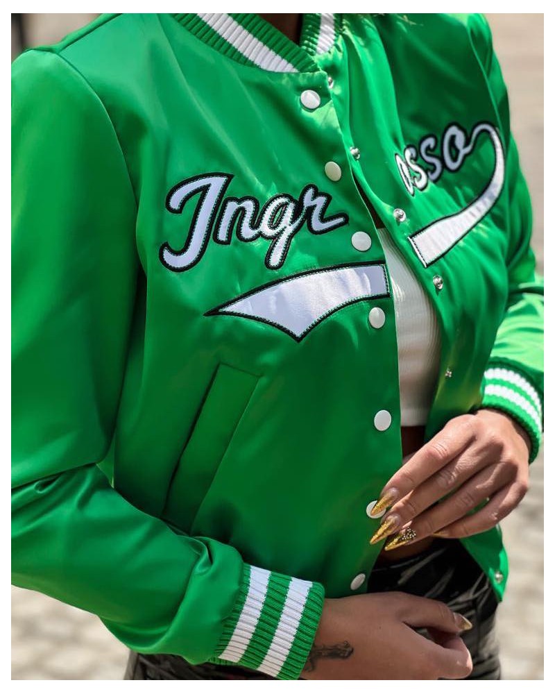 Dámska saténová bunda TIMEA ZELENÁ