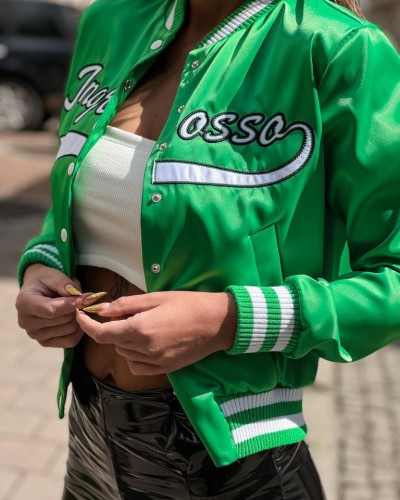 Dámska saténová bunda TIMEA ZELENÁ