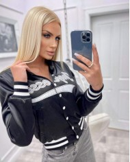 Dámska saténova bunda TIMEA ČIERNA