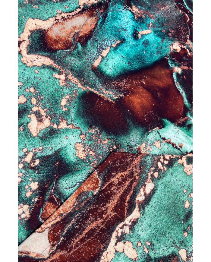 Mikina klokanka s kapucňou - tyrkysovo hnedá mramorová