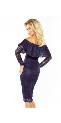 Dámske čipkované šaty SPANIS TMAVO MODRÉ