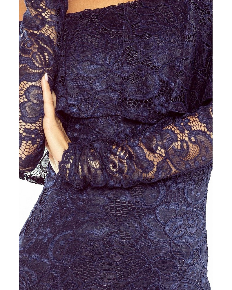 Dámske čipkované šaty SPANIS TMAVO MODRÉ